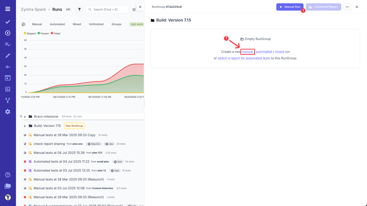 Testomat.io - put Manual Run